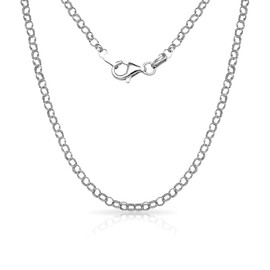 JewelryWeb 925 Sterling Silver 18 Inch X 3.0 mm Rolo Chain Necklace Chain-Necklace for Women and Men