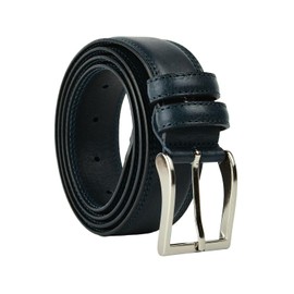 Conte Massimo Men's Genuine Leather Belt Made in Italy, blue