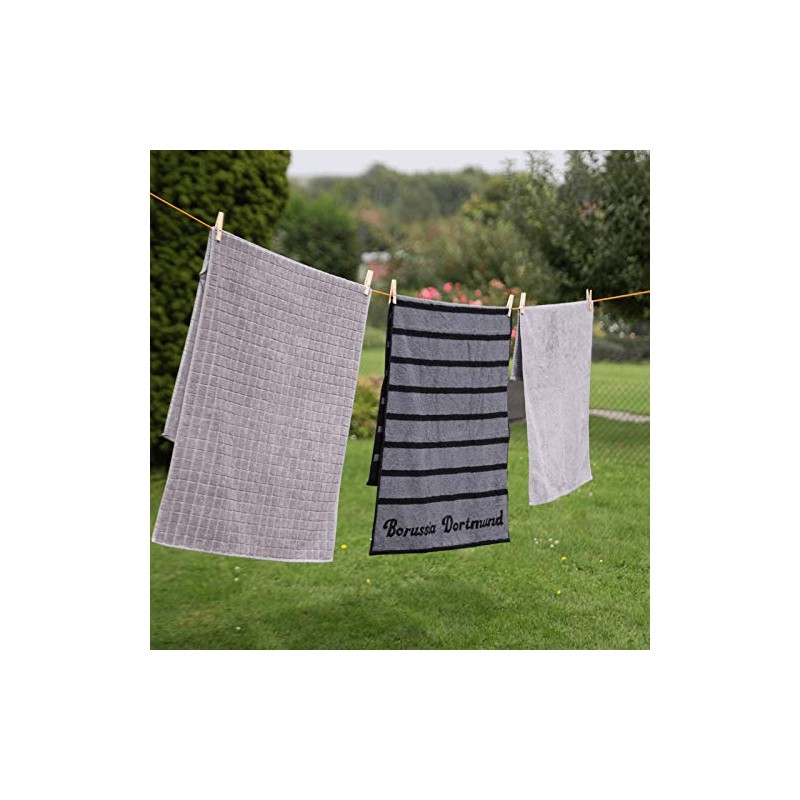 BVB Shower Towel 140 x 70 x 1 cm Grey/Black