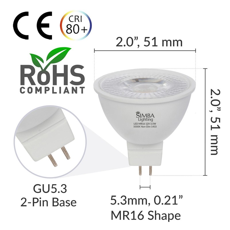 Simba Lighting LED MR16 3.5W 12V Light Bulb (6 Pack)