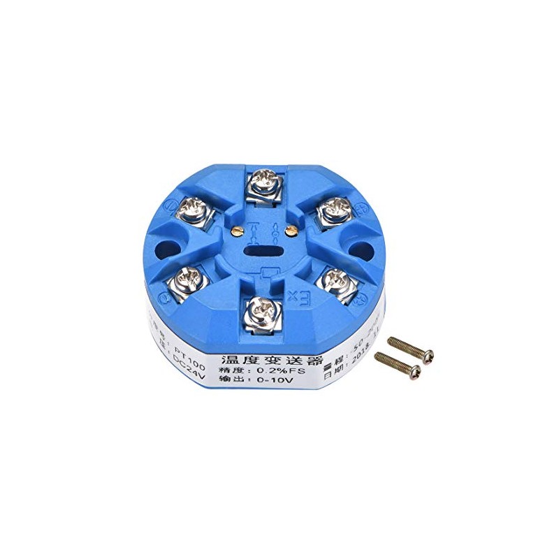 uxcell PT100 Temperature Sensor Transmitter 24V DC 0-10V -50℃ to