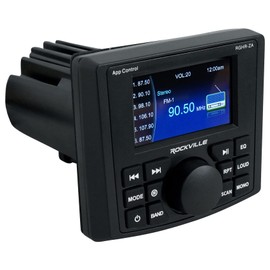 Rockville RGHR-ZA 4 Zone Marine Gauge Hole Receiver Bluetooth App Control+Remote