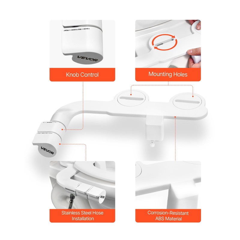 VEVOR Dual Retractable Nozzles, Adjustable Pressure, Easily Installed Cold Water