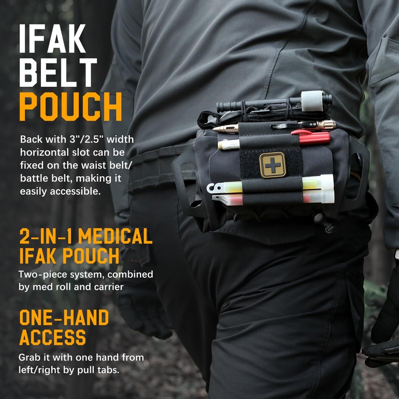 LIVANS Molle Medical IFAK First Aid Pouch Empty for Duty