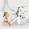 HUHAO 1-3/8" Radius Roundover Router Bit 1/2 Inch Shank,Edge Forming