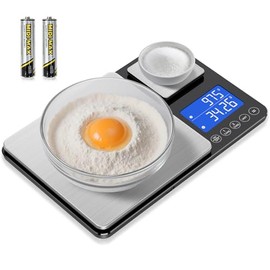 Dual Platform Food Kitchen Scale with 0.01g/0.001oz High Precision, 15kg/33lb Bakery Scale, Dual Accuracy Kitchen Scale for Sourdough Bread, Baking an