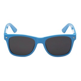 WebDeals - Kids Childrens 80's Classic Retro Sunglasses - Variety of styles and colors (Soft Feel Blue, Smoke)