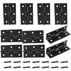 Zorveiio 10Pcs Matte Black Door Hinges,2.5 Inch Iron Front Door Hinge,6 Hole Closet Exterior Door Hinges Heavy Duty,Butt Hinge for Jewelry Box,Bedroom,Cabinet Door