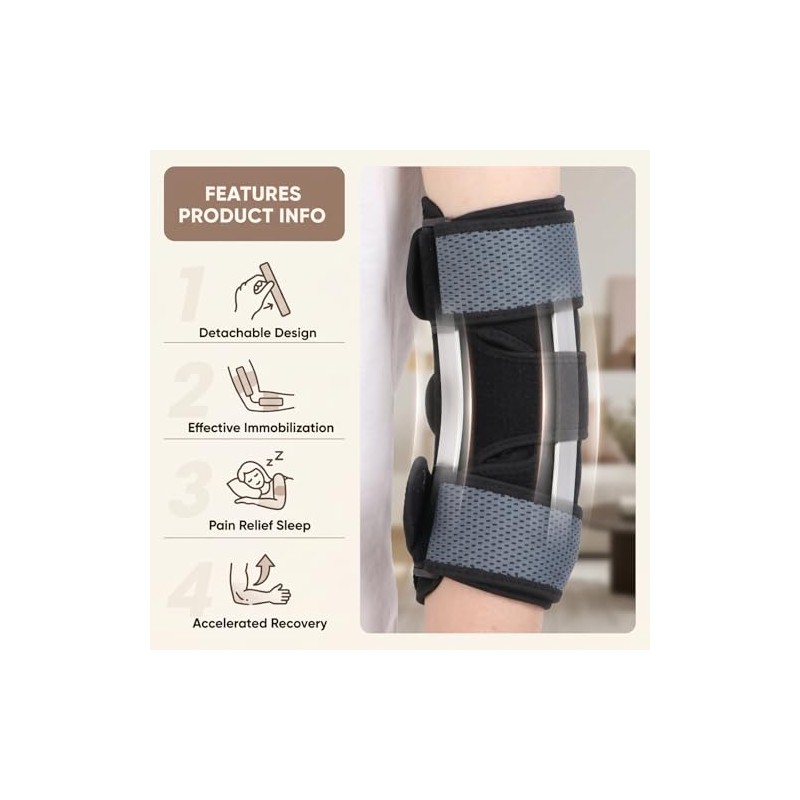 Elbow Support Brace, Dual Aluminium Splint, Cubital Tunnel