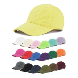 Zando Unisex Classic Yellow Baseball Cap Women Men Teens Adjustable Cotton Workout&Outdoors Hats Cute Preppy Hat Plain Dad Mom Baseball Hat Sports Fan Baseball Caps Trendy Running Golf hat One Size