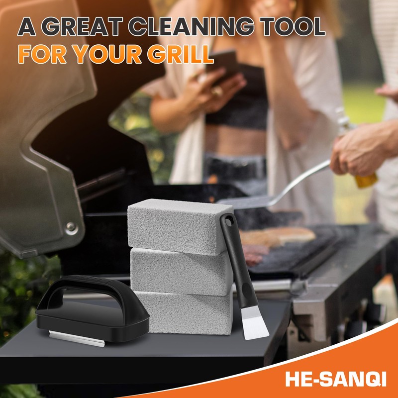 HE-SANQI Grill Brick for Cleaning Flat Top, Heavy Duty Grill