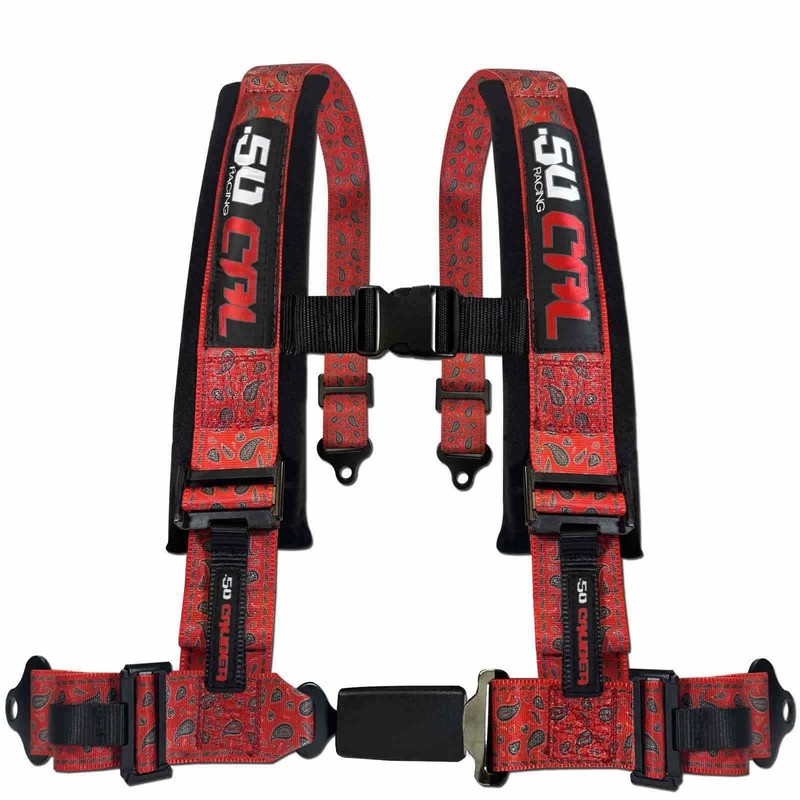 Bandana Red 4 Point Harness for Bucket Seat, Push Button