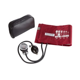 McKesson Aneroid Sphygmomanometer – Manual Blood Pressure Cuff Monitor with Carrying Case, Cuff 34-50 cm, Burgundy, 1 Count | McKesson