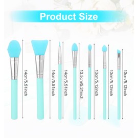 Silicone Brushes for Crafts, 7 Pcs Silicone Makeup Brush for Cream Cosmetics Lip Eye Cream Blending Tools (Green)