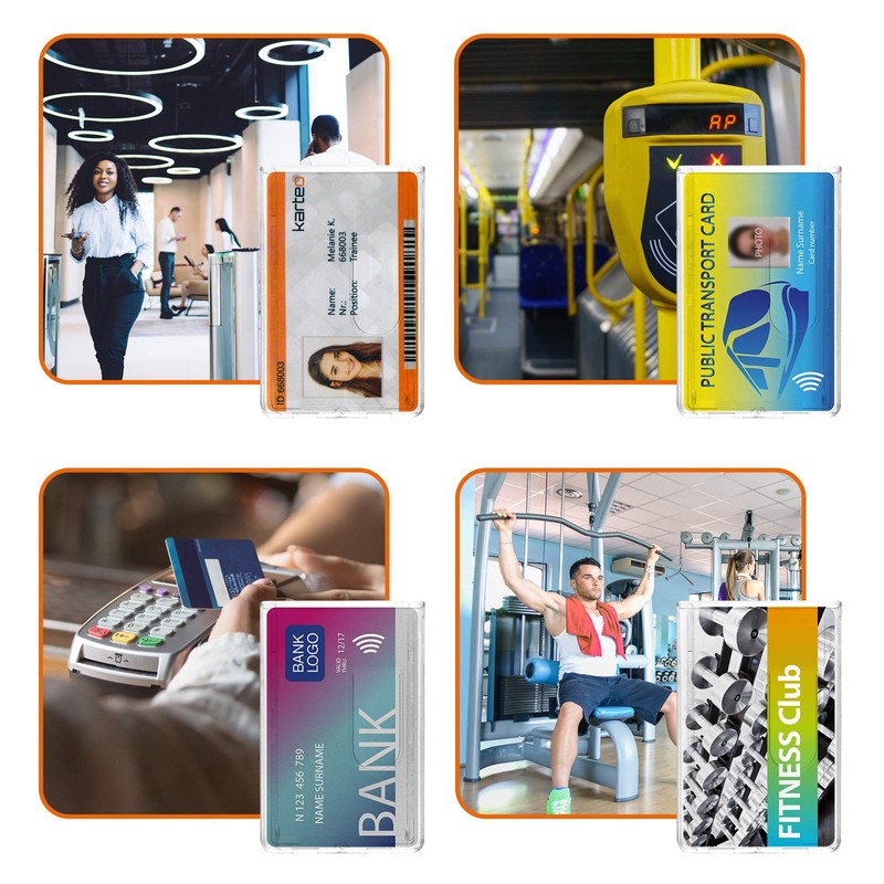 Card Holder ID Card/Credit Card Pockets ID Polycarbonate Transparent for