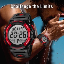 Digital Watch, Mens Digital Watch Military Watches for Men 10ATM Waterproof Outdoor Sports Watch with Light/Alarm/Date/Shockproof/Chronograph, Gift China