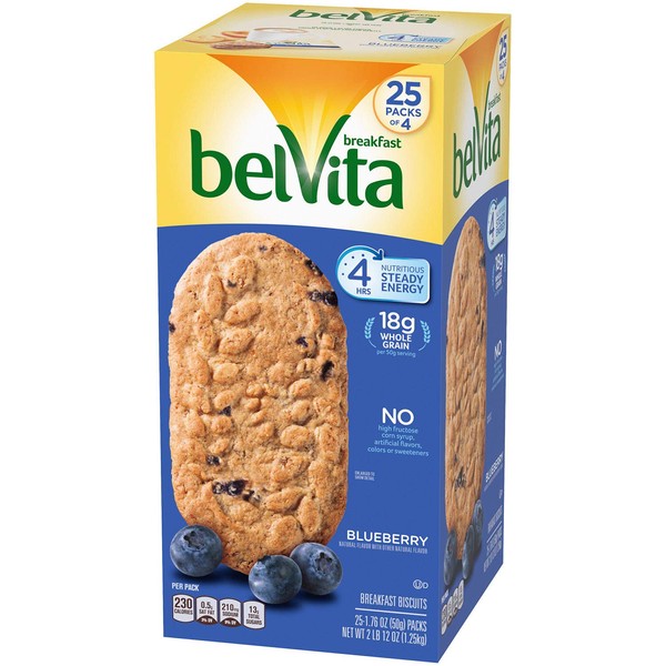 Belvita Blueberry Breakfast Biscuits, 25 ct. (Packaging May Vary)