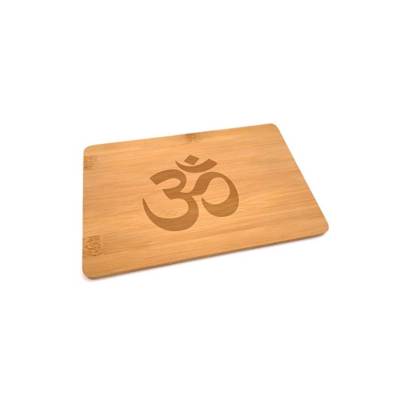 Samunshi® Wooden Board with Engraving Om Mantra Made of Bamboo