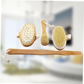 Beavorty 3-Piece Body Brush Set for Exfoliating and Blood Circulation Natural Bristle Suitable for Skin Types for Bathing and Shower Use