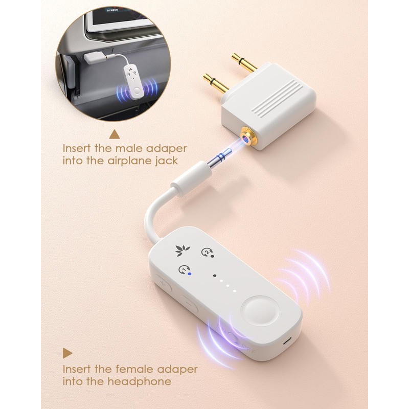 SQERO Airplane Headphone Jack Adapter, Dual 3.5mm Male to 3.5mm