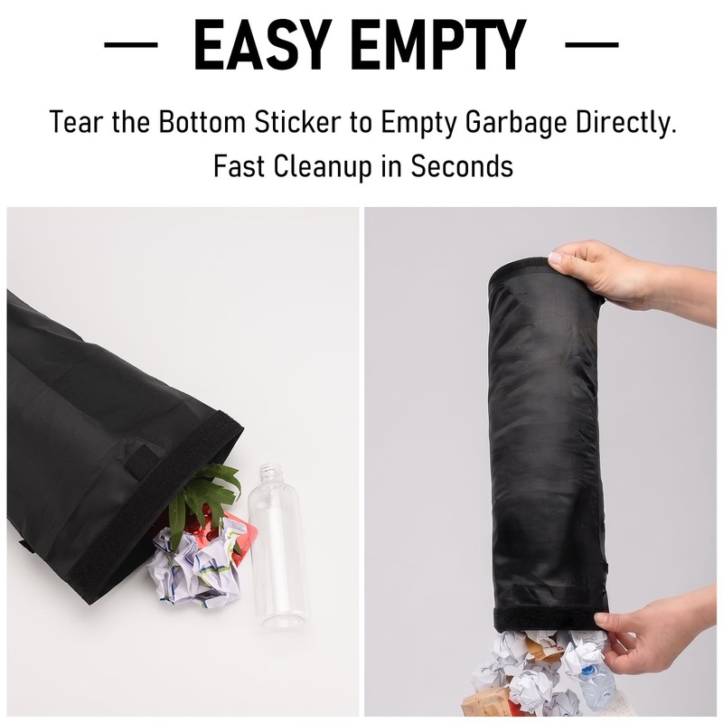 Car Trash Bag, Hanging Car Garbage Bag with Elastic Top