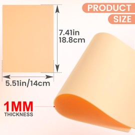 BEIQIYA 5 Sheets Tattoo Practice Skins, Synthetic Leather Blank Tattoo Stencil Paper, Soft Fake Skin for Practicing Tattooing and Microblading Eyebrow- Skin-Color