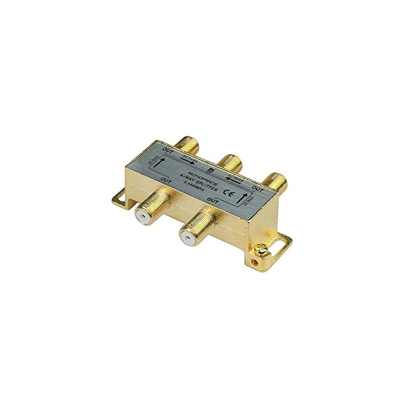 Monoprice Premium 4-Way Coax Cable Splitter - F-Type Screw, for