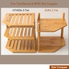 WooFawn 2-Tier Expandable Bamboo Corner Shelf - Dish/Plate Organizer for