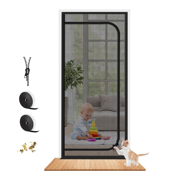Reinforced Cat Screen Door Fits Door Size 36''x 82'', Heavy