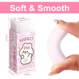 Pack of 12 Soft Erasers, Cute Animal Erasers, Kids, Erasers for Erasing, Erasers for School, Home, Office Supplies, Stationery, Gifts for Children's Birthday Parties