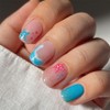 Square Press On Nails Short Fake Nails Starfish With Sea