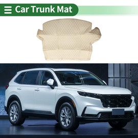 Motoforti Cargo Liner Rear Trunk Mat Trunk Cargo Luggage Boot Tray Mat for Honda CRV Hybrid 17-21 Microfiber Leather Beige Heightened Edge 3D Diamond Pattern