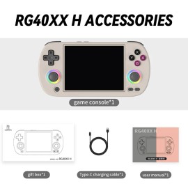 ANBERNIC RG40XXH Portable Retro Game Player Console Wi-Fi Enabled With IPS Screen 40XX H Handheld Game Playerscolor: Gray, capacity: 64G