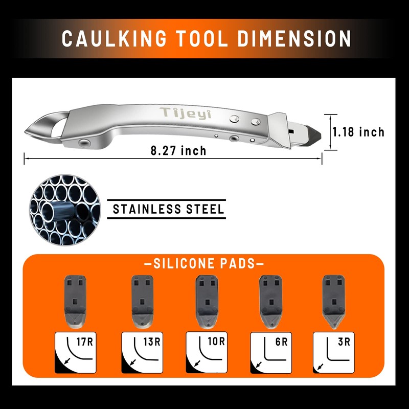 Caulking Tool Kit Stainless Steel Grout Removal Tool,4 in 1