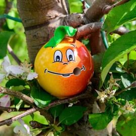 Seiffener Volkskunst Incense Figurine from the Ore Mountains, Cheeky Fruits 7 cm Including Crottendorfer Incense Cones, Incense Smoker Decorative Figure, Original Ore Mountains Folk Art (Apple)