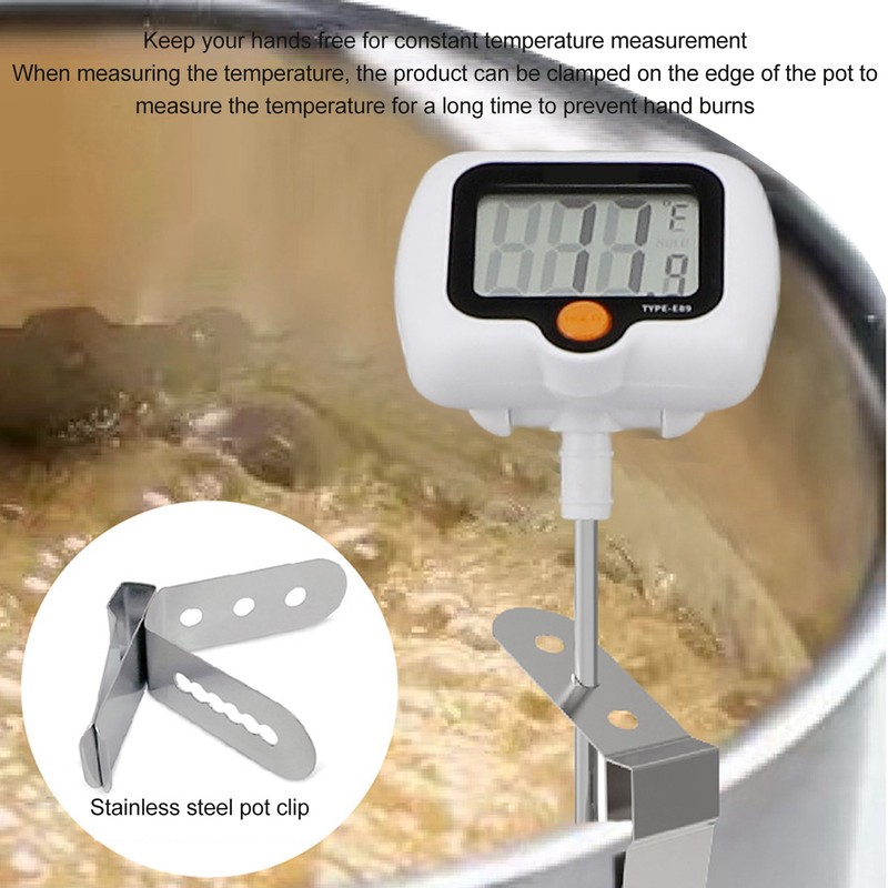 Digital Candy Thermometer with Pot Clip Stainless Steel Oil Thermometer