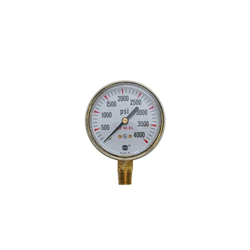 Ametek USG Model P-601 2.5in 0-4000 PSI Brass Compressed Gas