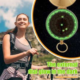 Children's Compass, Outdoor Pocket Compass, Portable Compass, Hiking Compass with Fluorescence, Clamshell Compass, Waterproof Compass for Outdoor Activities, Hiking, Climbing