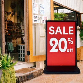 Outdoor Banner Stand Board Sign Holder Stand Display with Water Refillable Base -- 23 ½"x35 ½" (NEW A-Frame) with Wheels