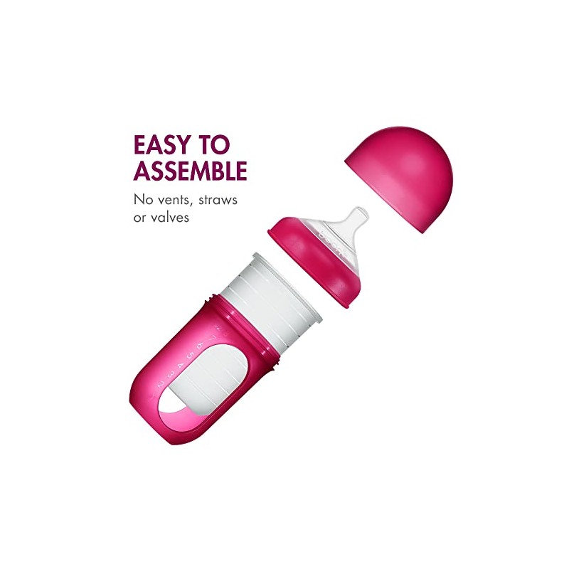 Boon Nursh Bottles - Silicone Baby Bottles Help Ease Colic
