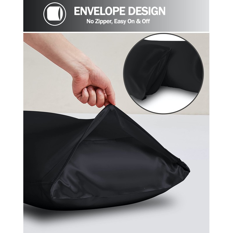 Satin Pillow Cases 2 Pack, GVTECH Pillowcase for Hair and