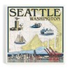 Seattle, Washington, Nautical Chart (Absorbent Ceramic Coaster, Single, Cork Back,