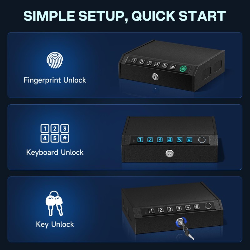 AIRMuch Biometric Gun Safe for Handgun,Drop Slot Compatible for 2-3