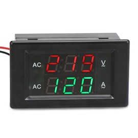 DROK 0.39" LED Multimeter AC 500V 200A Dual Display Voltmeter Ammeter AC Voltage Meter Panel Ammeter with 2-Wire Digital Ammeter Voltmeter Tester