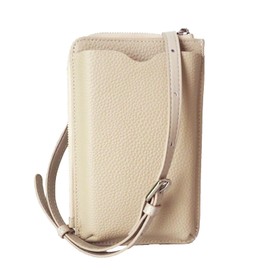 masamilk Genuine Leather Smartphone Pouch, Smartphone Shoulder Leather, Wallet Shoulder for Women, white (off-white)