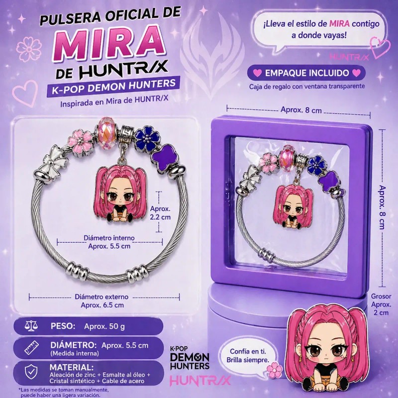 Pulsera K-pop Huntrix Demon Hunters Fiesta Fans