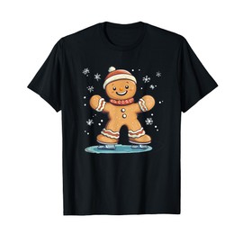 Ice Skating Gingerbread Man Costume for Ice Dancer Lovers T-Shirt