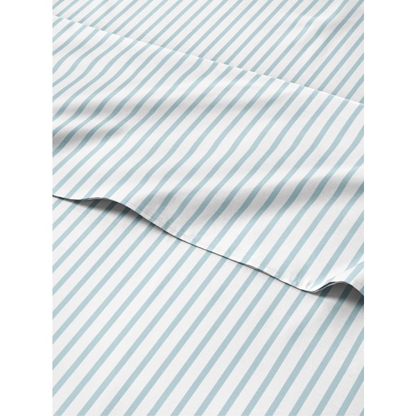 4 Piece Sky Blue Striped Sheets for Full Size Bed
