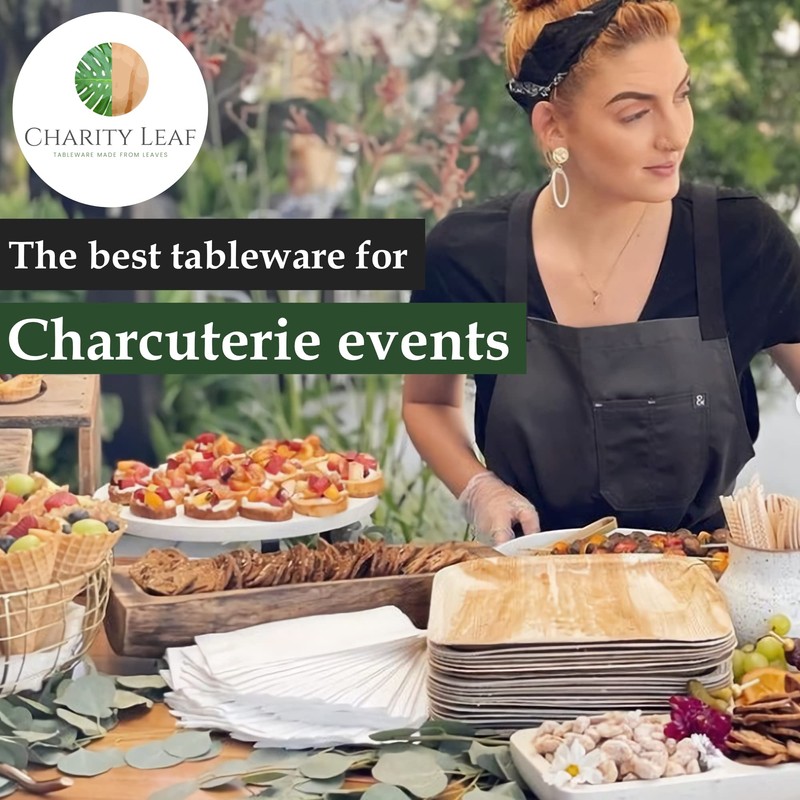 Charity Leaf Disposable Palm Leaf 9" Round Plates (200 pieces)