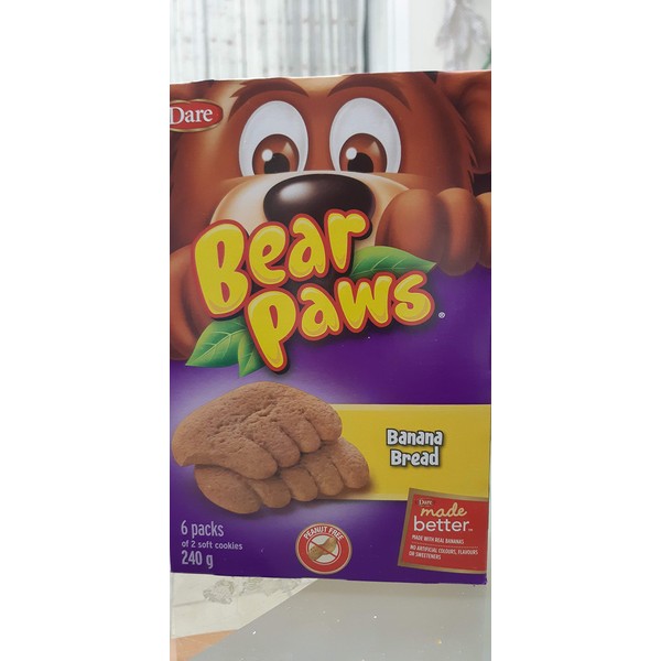 Dare Bear Paws Banana Bread Soft Snack Cookies 240g